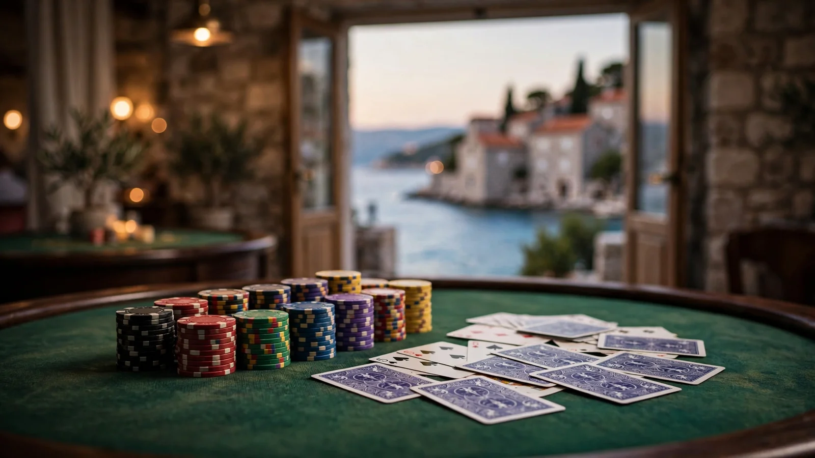 Stol za blackjack u hrvatskom casinu s ulošcima